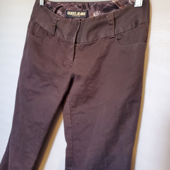 GUESS Jeans Dark Brown HEMMED Dress Pants - Size 26 - Picture 5 of 9